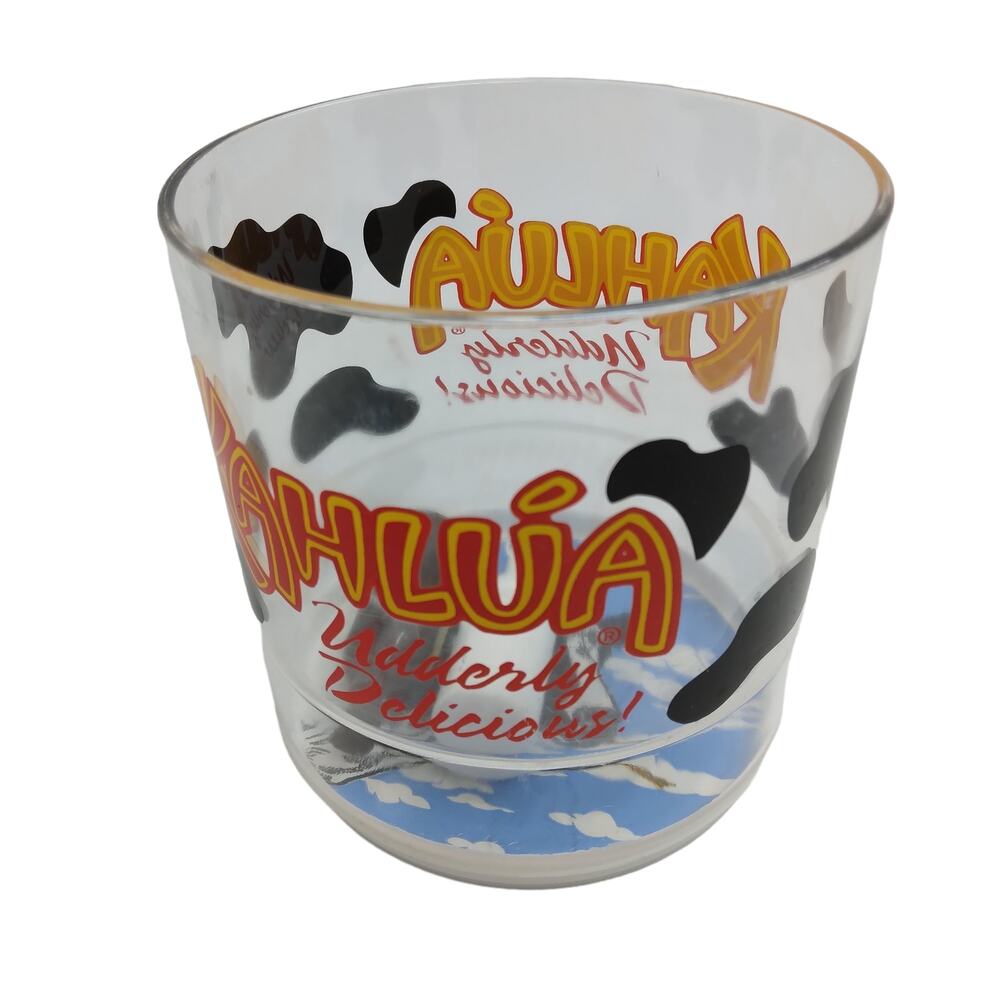 Vintage Howw Kahlua Cow Chiller Glass 2 Bottles Encapsulated on Bottom